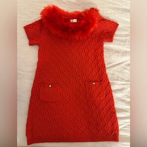 Janie and Jack holiday dress with fur collar